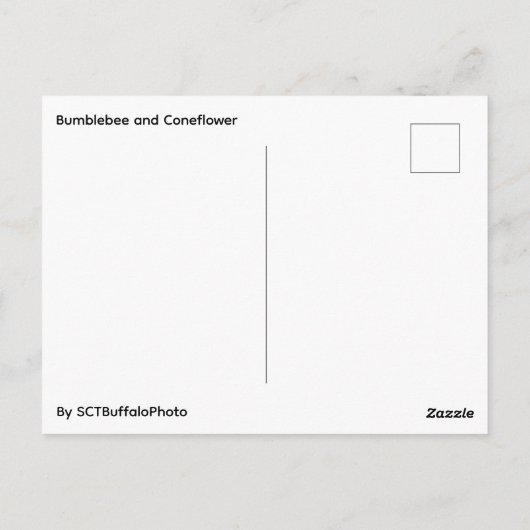 Bee and Coneflower ポストカード (裏面)