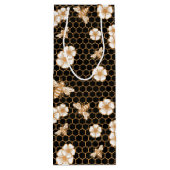 Bee and Flowers Pattern ワインギフトバッグ (裏面)