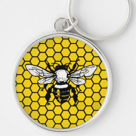 Bee and honeycomb keychain for beekeepers キーホルダー