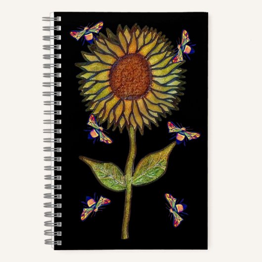 Bee And Sunflower Notebook ノートブック (正面)