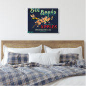 Bee Apple Crateラベル キャンバスプリント (インサイチュ (寝室))