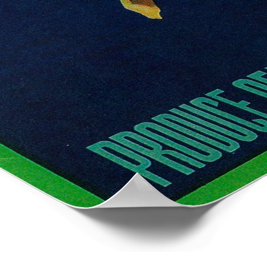 Bee Apple Crateラベル ポスター (角)