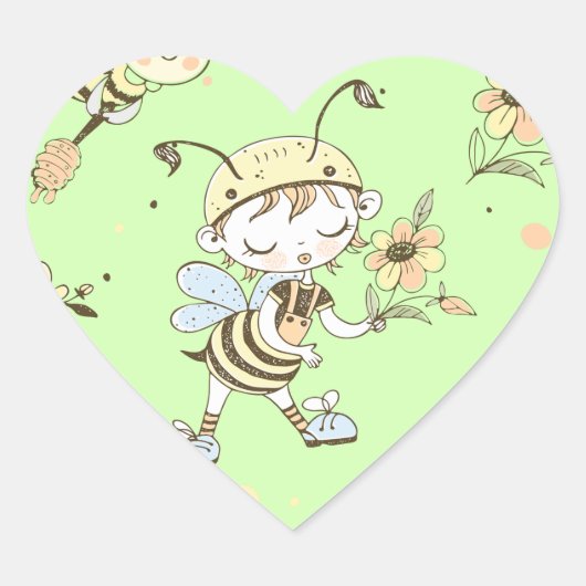 Bee Artwork ハートシール (正面)