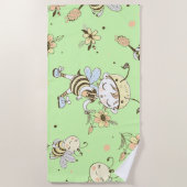 Bee Artwork ビーチタオル (正面)