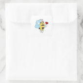 Bee asナースwithハート.PNG スクエアシール (バッグ)