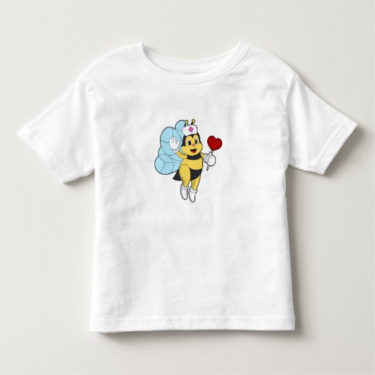 Bee asナースwithハート.PNG トドラーTシャツ (正面)