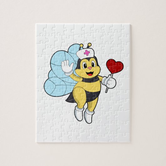 Bee as Nurse with Heart.PNG ジグソーパズル (縦)