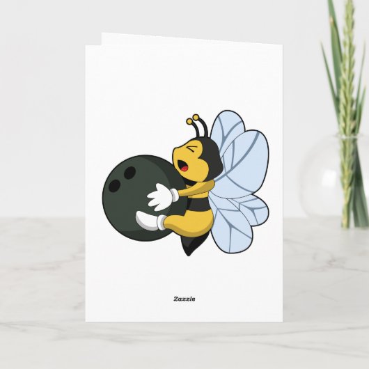 Bee at Bowling with Bowling ball カード (裏面)