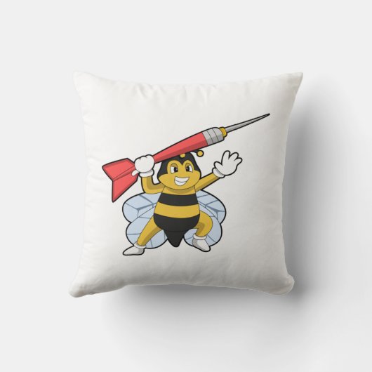 Bee at Darts with Dart.PNG クッション (裏面)