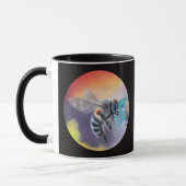 Bee at Flower mug. Beautiful colourful bumblebee  マグカップ (左)