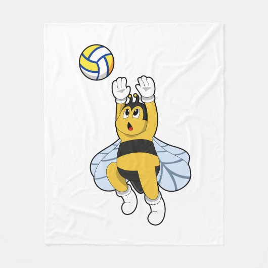 Bee at Volleyball Sports フリースブランケット (正面)