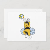 Bee at Volleyball Sports ポストカード (正面/裏面)