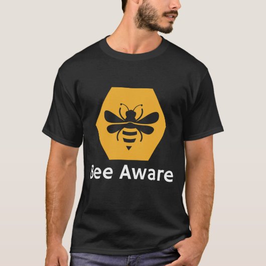 Bee Aware:ミツバチ保護の促進認識度 Tシャツ (正面)