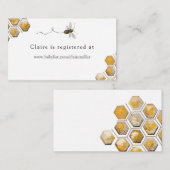 Bee Baby Shawerレジストリエンクロージャカード エンクロージャーカード (正面/裏面)