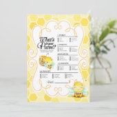 『Bee Baby Shawer What's In Your Backbug Game』（ハンバッ 招待状 (スタンド正面)