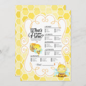 『Bee Baby Shawer What's In Your Backbug Game』（ハンバッ 招待状 (正面/裏面)