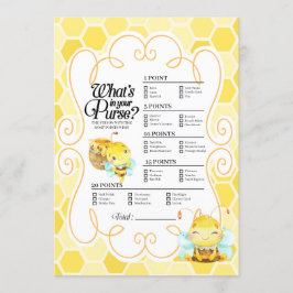 『Bee Baby Shawer What's In Your Backbug Game』（ハンバッ 招待状