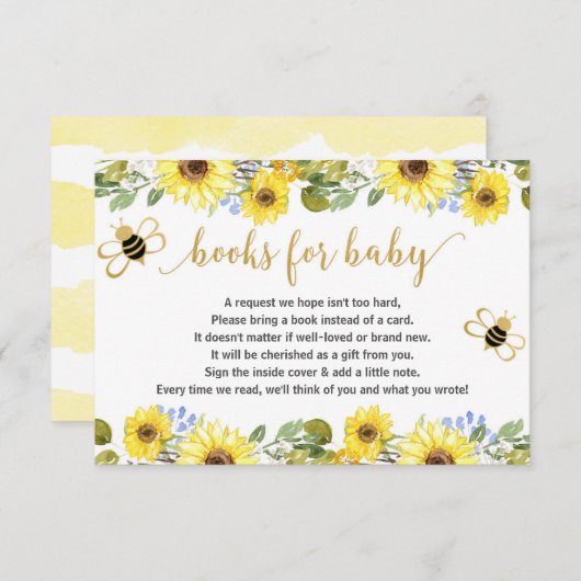 Bee baby showbook request inserts boyベビー エンクロージャーカード (正面/裏面)