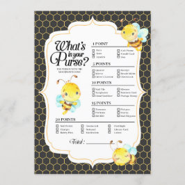 Bee Baby Showerあなたの財布ゲームの中にあるものを 招待状