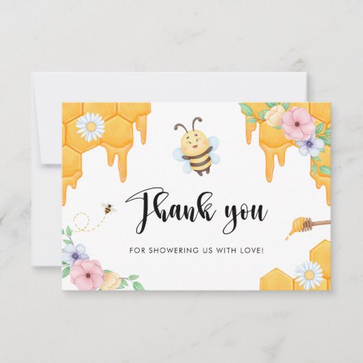 Bee Baby Showerありがとう カード (正面)