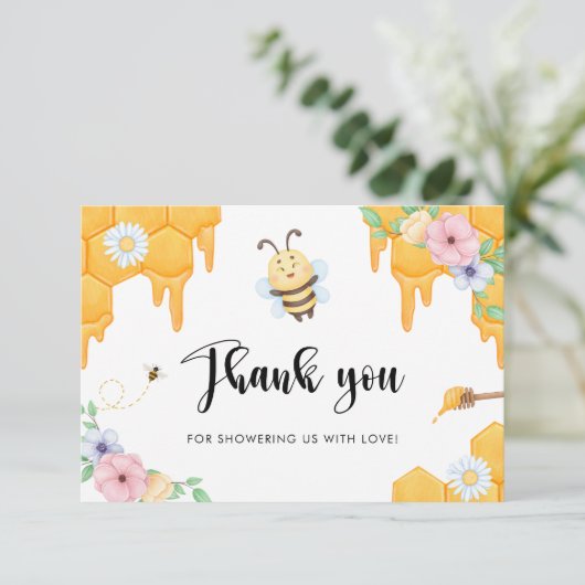 Bee Baby Showerありがとう カード (スタンド正面)
