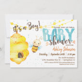 Bee Baby Showerへの招待、Boy 招待状 (正面)