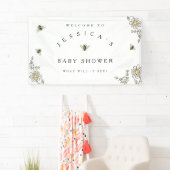 Bee Baby Showerへようこそのまわりに・シャワー 横断幕 (インサイチュ)