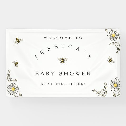 Bee Baby Showerへようこそのまわりに・シャワー 横断幕 (横)