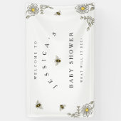 Bee Baby Showerへようこそのまわりに・シャワー 横断幕 (縦)