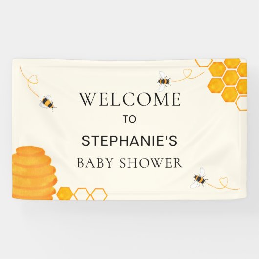 Bee Baby Showerへようこそ 横断幕 (横)