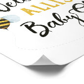 Bee Baby Showerウェルカムサイン ポスター (角)