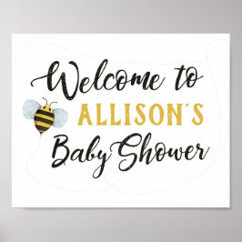 Bee Baby Showerウェルカムサイン ポスター