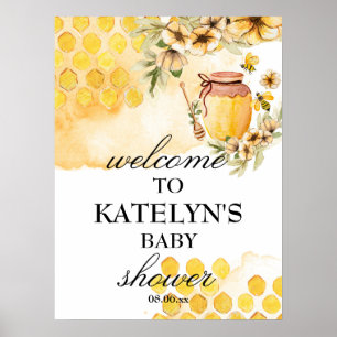 Bee Baby Showerウェルカムサイン ポスター