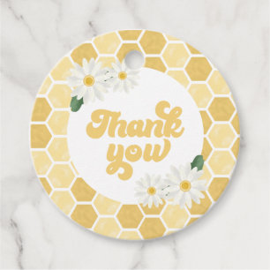 Bee Baby Showerハニカムとデイジーありがとう フェイバータグ