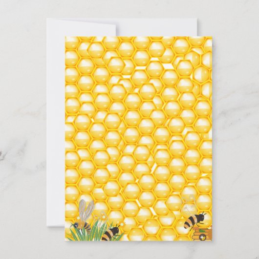 Bee Baby showerママのゲームカードをどれだけ知っているか 招待状 (裏面)