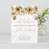 Bee Baby Shower ジェンダーニュートラル招待状 招待状 (スタンド正面)