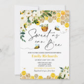 Bee Baby Shower ジェンダーニュートラル スウィート アズ キャン ビー 招待状 (正面)