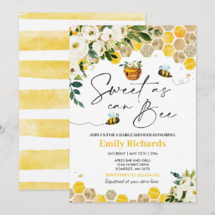 Bee Baby Shower ジェンダーニュートラル スウィート アズ キャン ビー 招待状