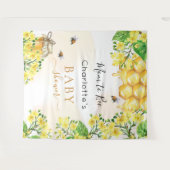 Bee Baby Shower ママになるイエローフラワーズ タペストリー (正面(横))