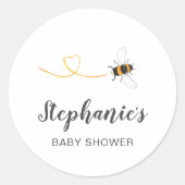 Bee Baby Shower ラウンドシール (正面)