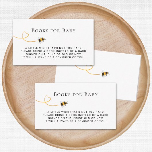 Bee Baby Shower Bookリクエスト エンクロージャーカード