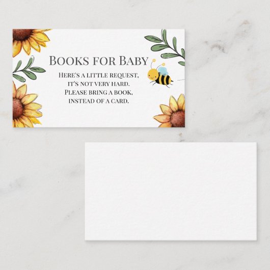 Bee Baby Shower Books forベビー 名刺 (正面/裏面)