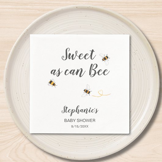 Bee Baby Shower Custom スタンダードカクテルナプキン