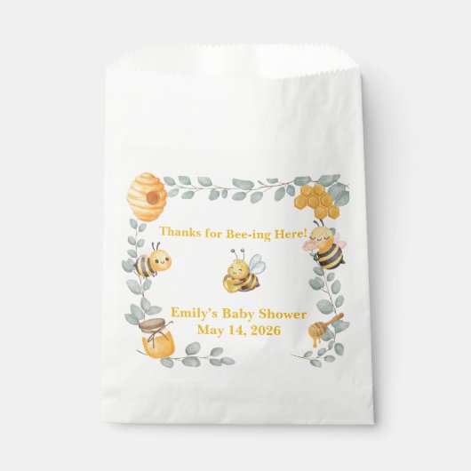 Bee Baby Shower Favor Bag  フェイバーバッグ (正面)