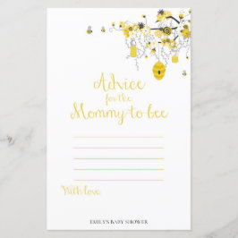 Bee Baby Shower Game -アドバイスfor Mommy to BEE