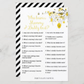 Bee Baby Shower Game – 誰がパパ&ママを知っている (正面/裏面)