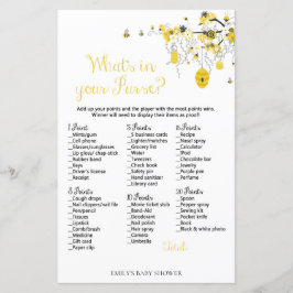 Bee Baby Shower Game – 財布の中に何があるか