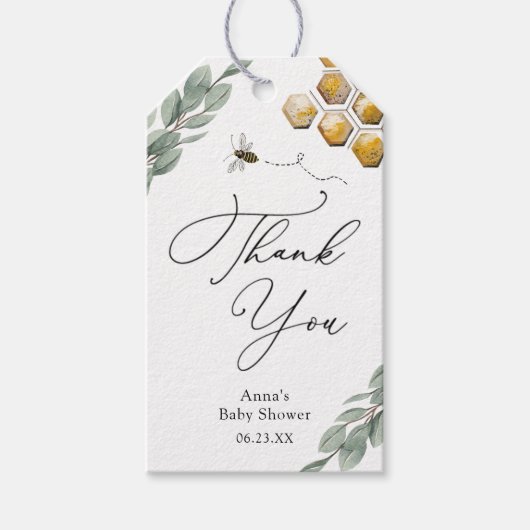 Bee Baby Shower Giftラベル ギフトタグ (正面)