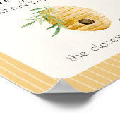 Bee Baby Shower Guess How Many Game Table Sign ポスター (角)