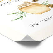 Bee Baby Shower Guess How Many Game Table Sign ポスター (角)